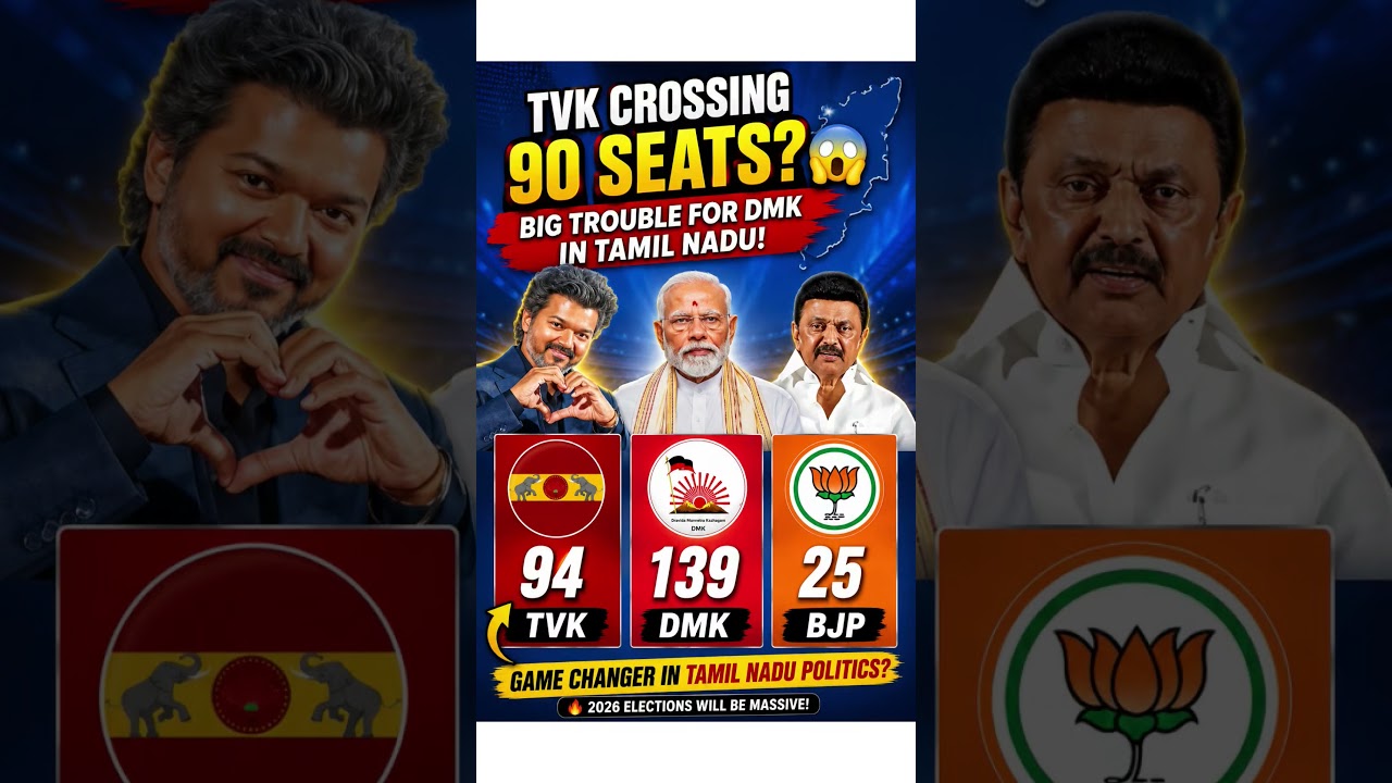 TVK 🔥 90+ Seats Shock? DMK Under Pressure in Tamil Nadu! 😱 2026 Battle Begins