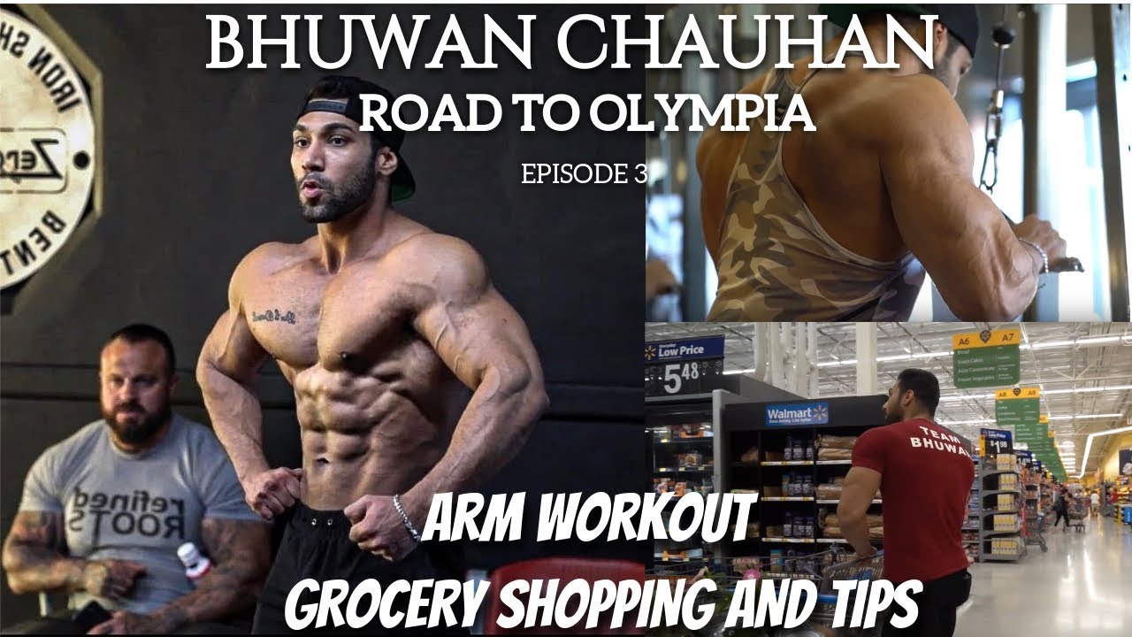 Road to Olympia Ep. 3 | Arm Workout | Grocery Shopping on Prep