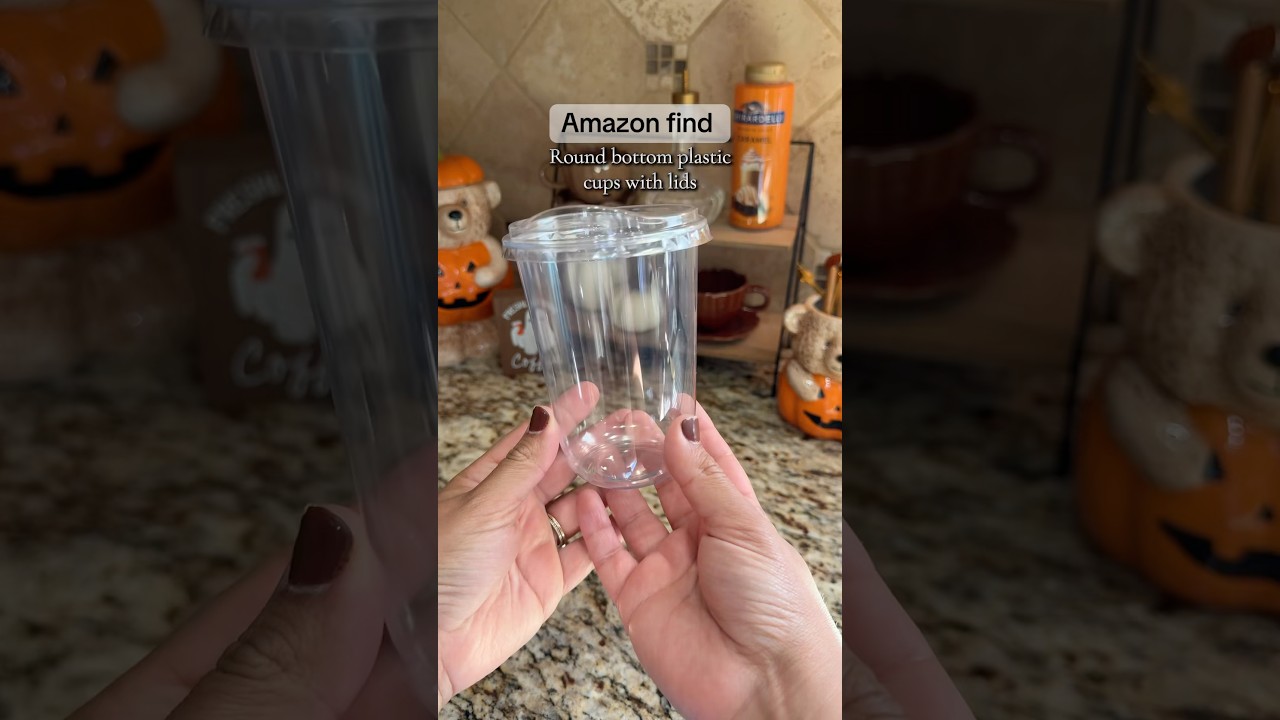 Found the perfect to go plastic cups with lids on Amazon #amazon #amazonfinds #coffee #cup