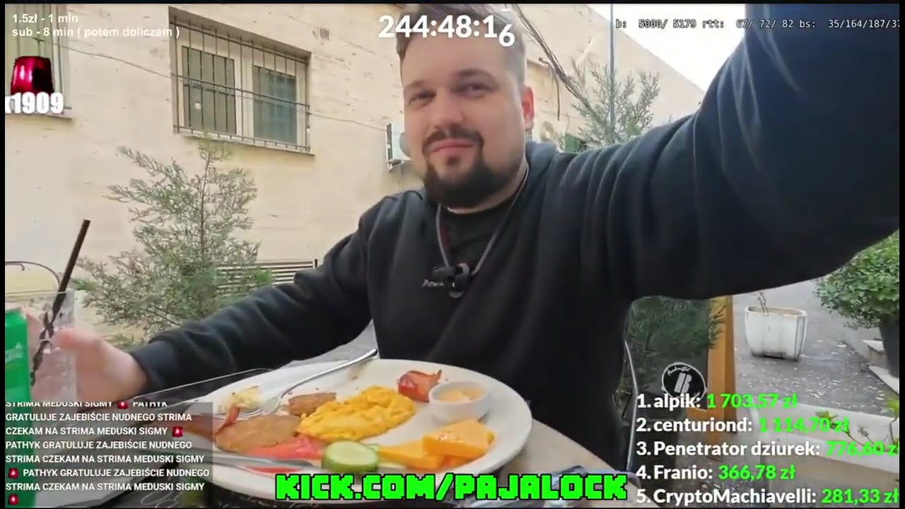 Pajalock i Ewka tyran na śniadaniu.