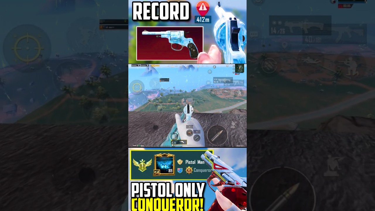Feitz: Pistol knock from 230 m🤯 PUBG MOBILE pistol knock 💥 pistol only  conqueror push @Feitzz 🏆