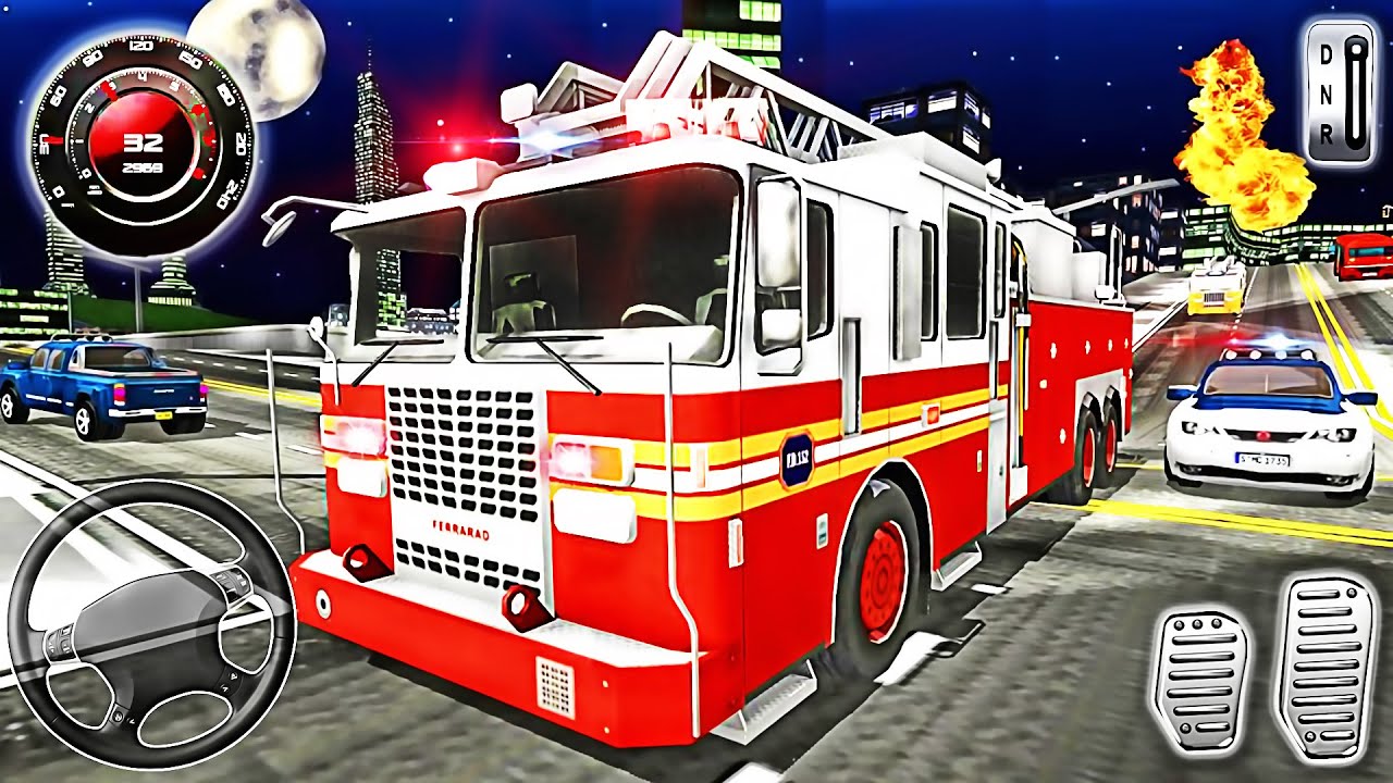 Fire Truck Rescue Driving Sim 3D - 911 Car City Duty Emergency - Best Android GamePlay