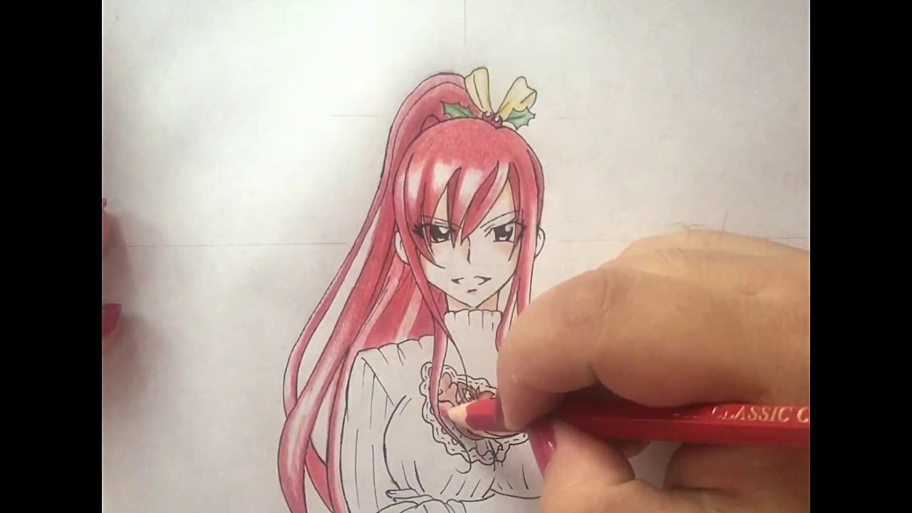 How to draw Erza Scarlet Christmas requip (Fairy Tail)