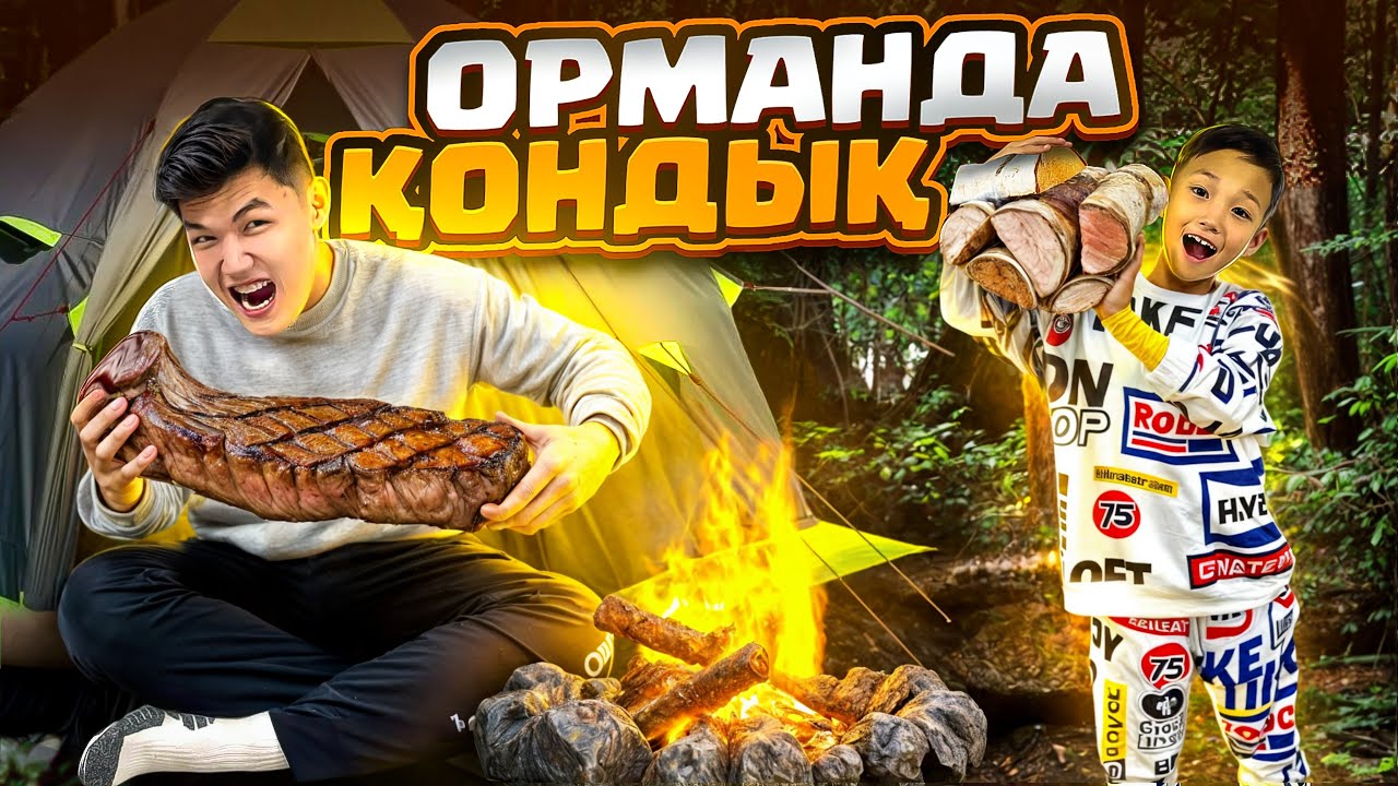 ТҮНДЕ ОРМАНДА🌲ҚОНДЫҚ😱| АЛИНУР СТЕЙК СТЕДЫ😋🥩|ДО КОНЦА АЗАНҒАДИН ШЫДАЙ АЛДЫ МА🤔|🏕️🧟‍♂️🌃