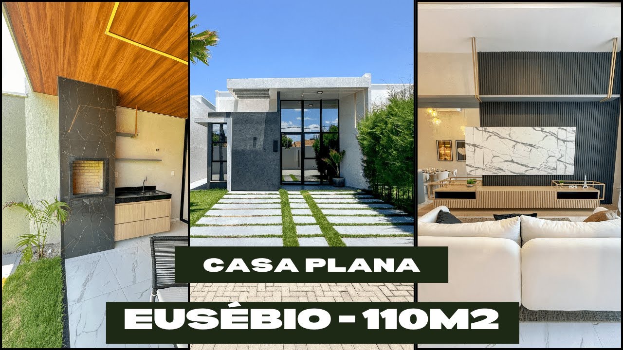CASA PLANA 110M2 À VENDA EM EUSÉBIO/CE. PORTEIRA FECHADA EM CONDOMÍNIO COMPACTO.