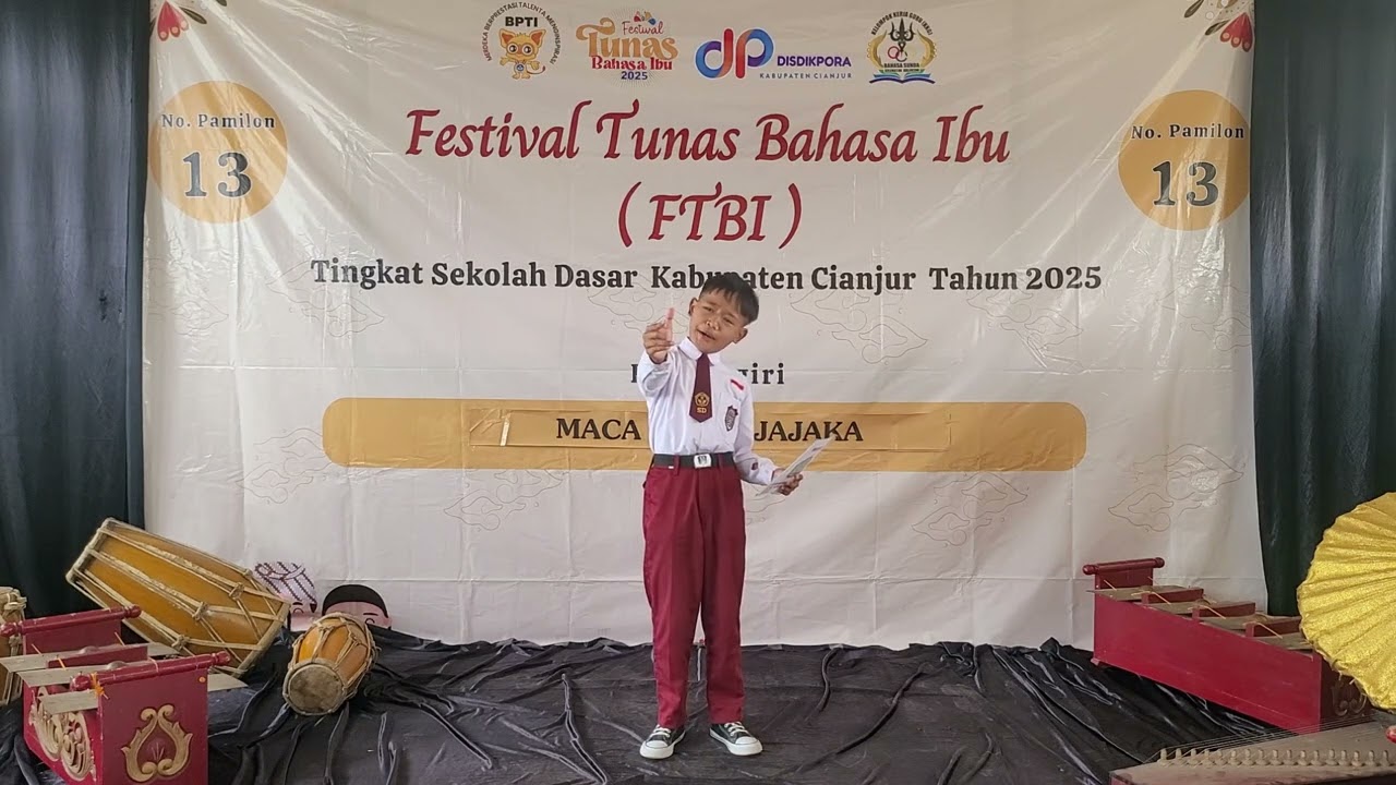 Juara Harapan 1 Maca Sajak Putra FTBI Tingkat Kabupaten Cianjur M. Dimansah SDN Pamoyanan