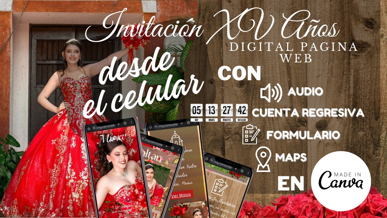 Como hacer Paso a Paso una invitación digital Interactiva de 15 años con tu celular en Canva Gratis
