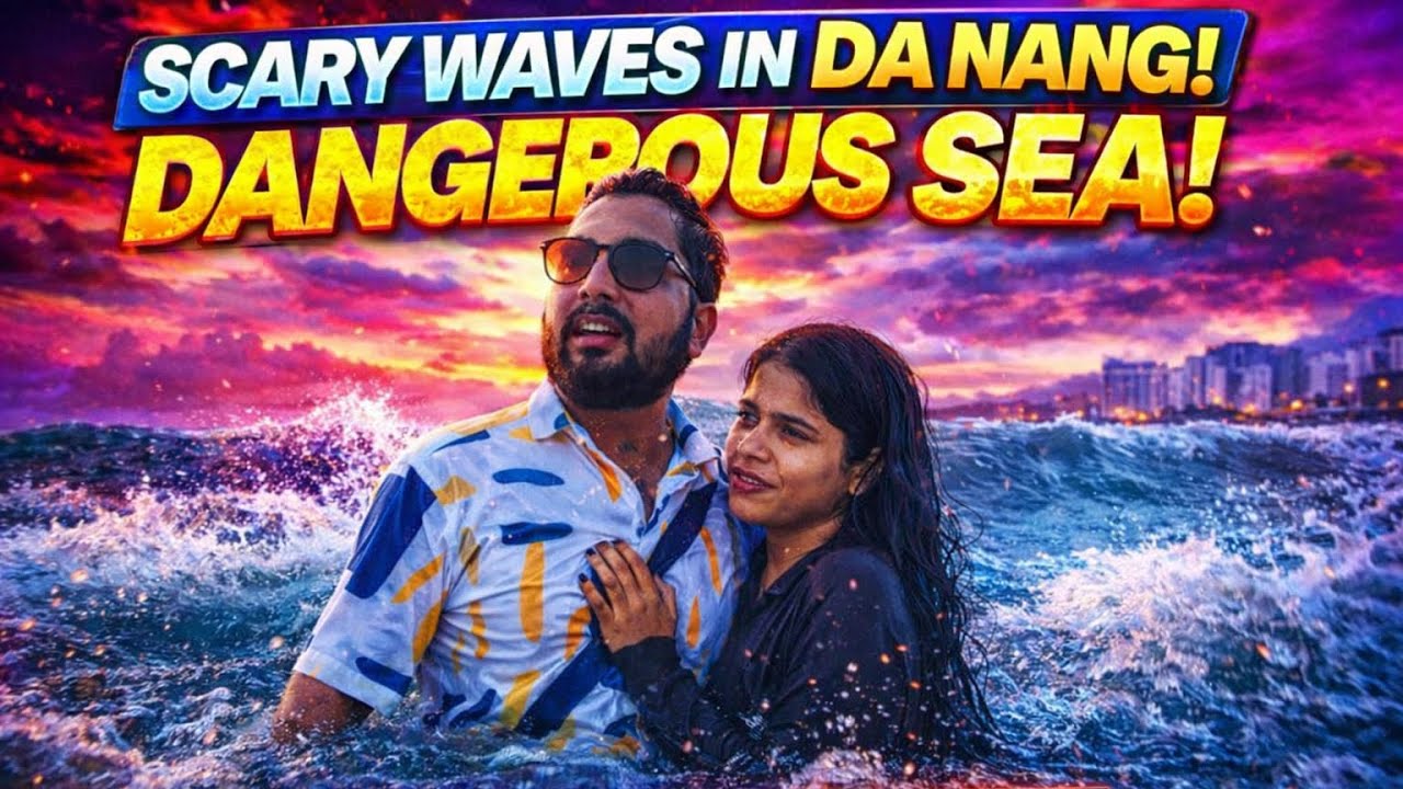 Dangerous Waves at My Khe Beach Da Nang | Vietnam Travel Vlog 2026