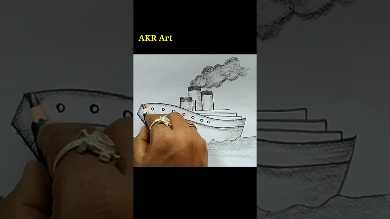 Easy ship drawing... #shorts #drawing