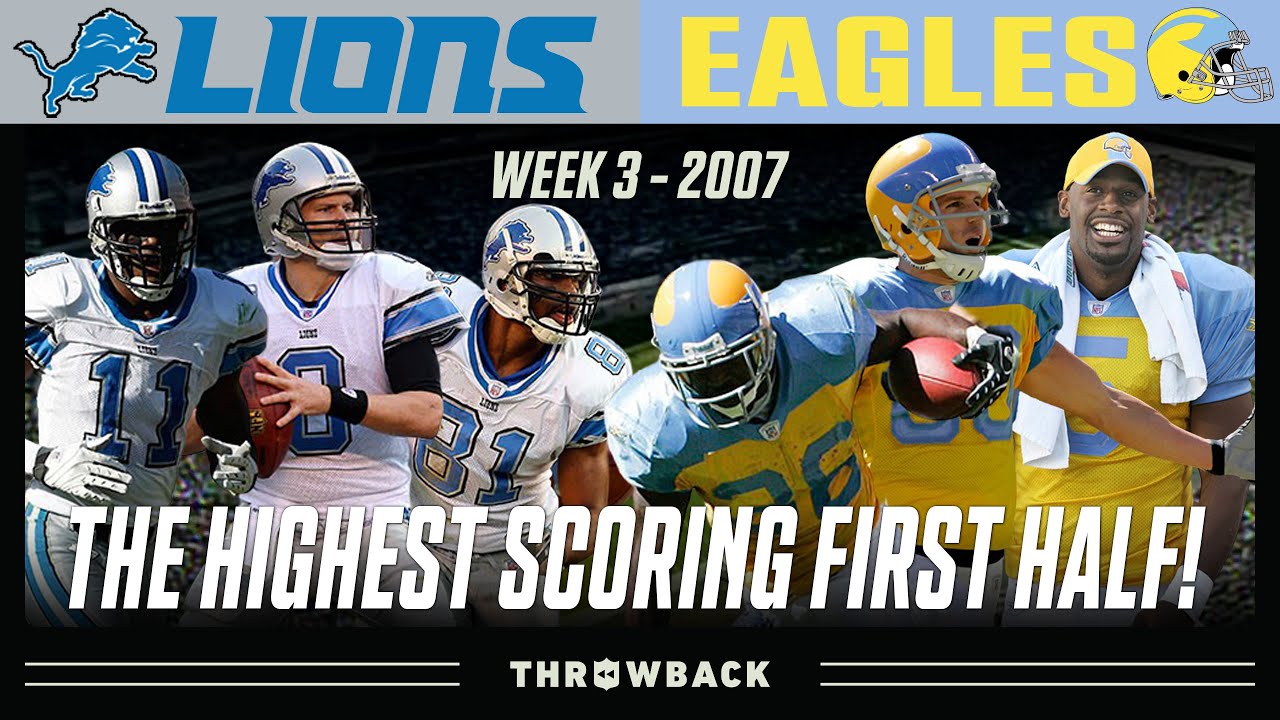 The Highest Scoring 1st Half in NFL History! (Lions vs. Eagles 2007, Week 3)