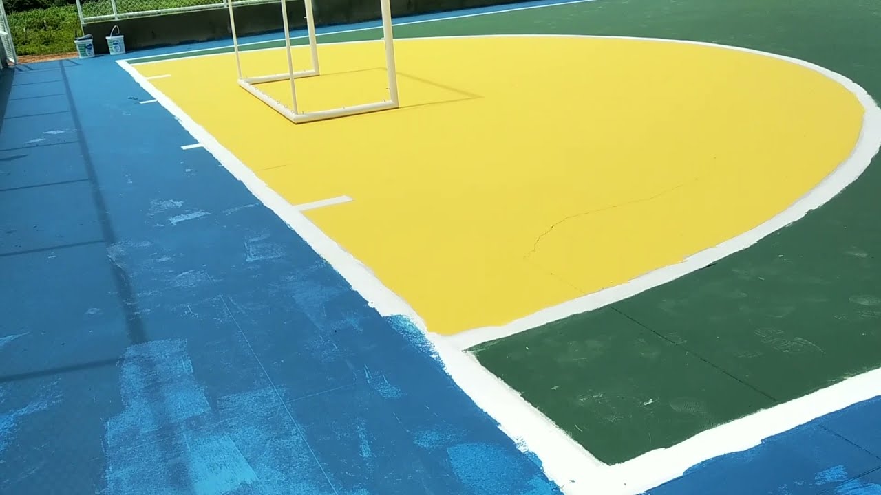 Marcação e  pintura quadra de futsal