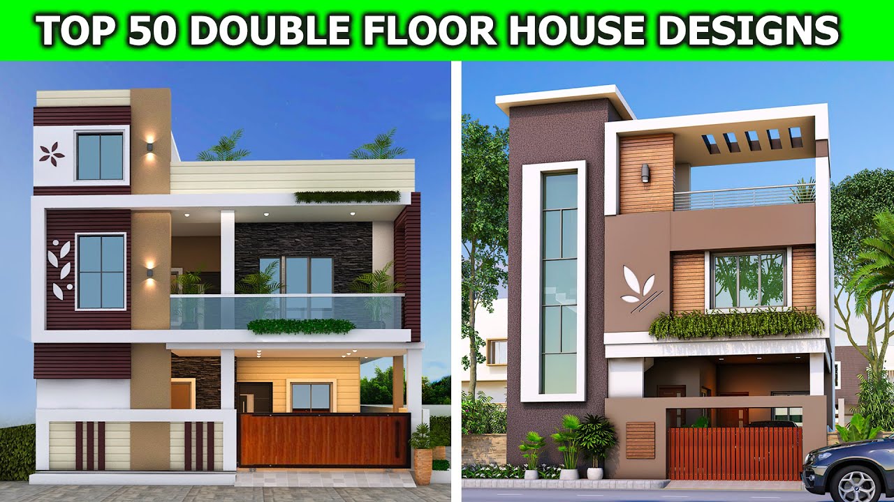 Latest 50 Double Floor House Front Elevation Designs For Small Houses | Two Floor House Designs 2022