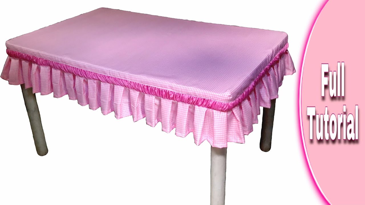 Simple Table Cover | How To Make a Simple Pleated Table Cover | Pink | Full Tutorial For Beginners