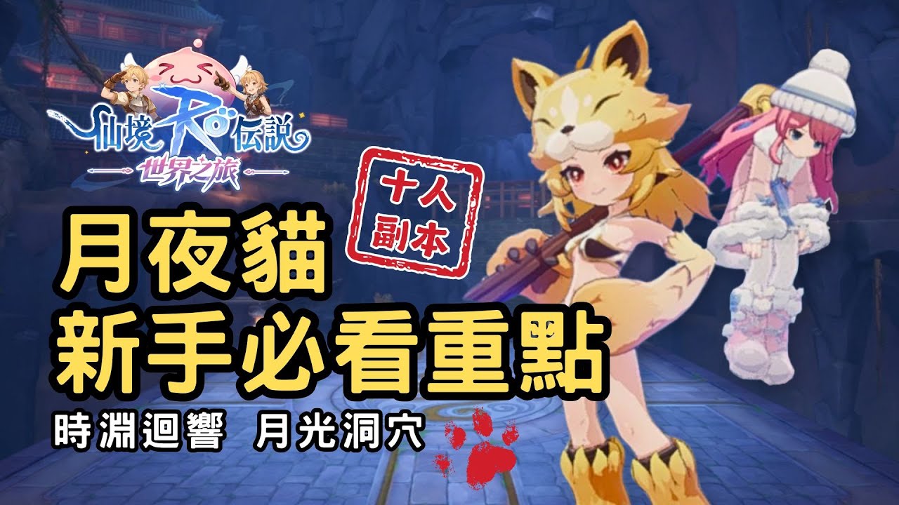 【RO仙境傳說：世界之旅】月夜貓新手教學｜重點機制一次看懂｜45等 十人副本｜月光洞穴