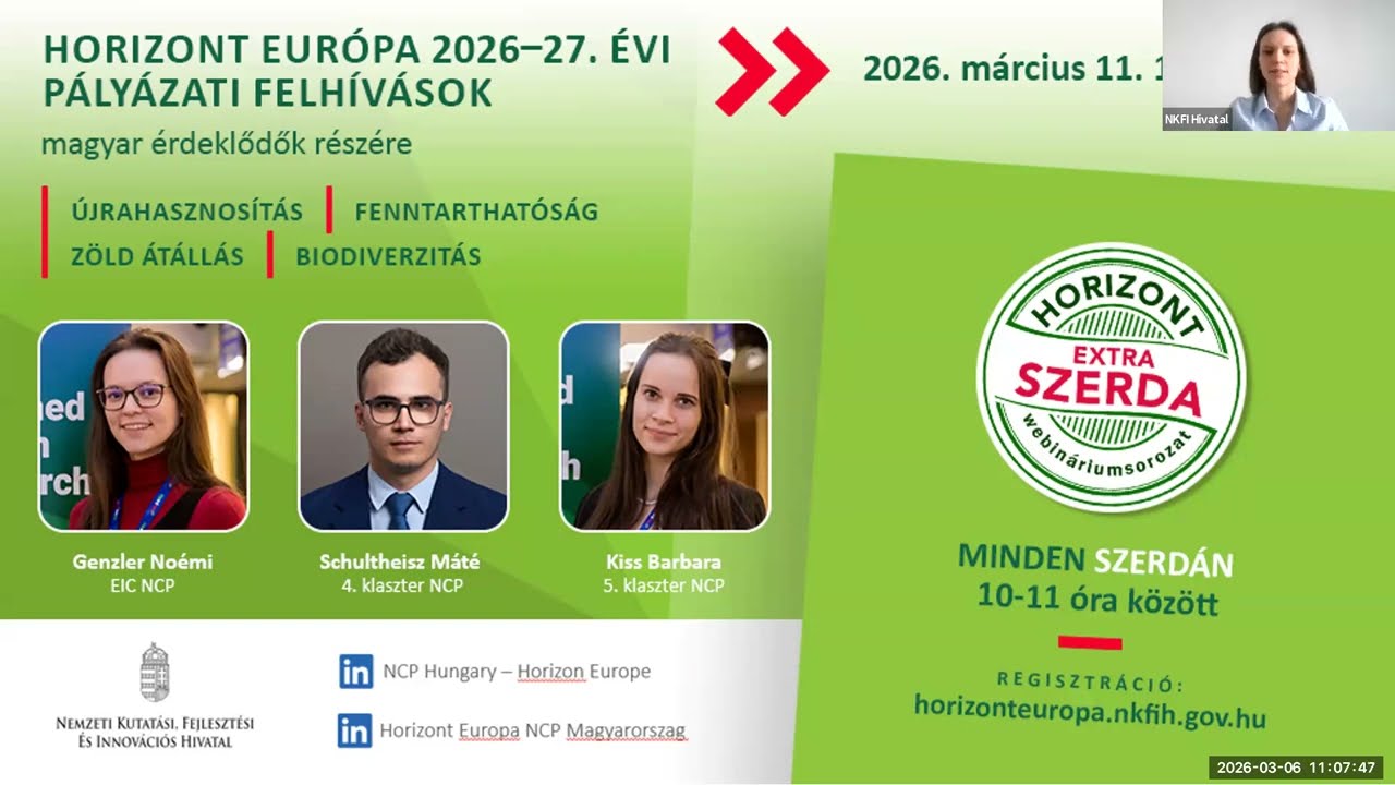 HORIZONT EXTRA SZERDA - Körforgásos gazdaság témájú felhívások a Horizont Európa munkaprogramokban
