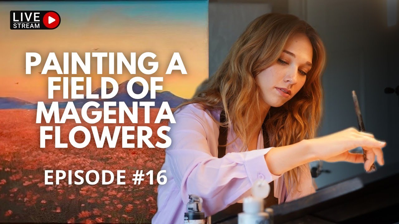 Painting a field of magenta flowers