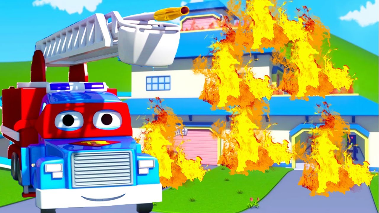 Carl el Super Camión es el CAMION DE BOMBEROS en Auto City | Dibujos animados para niños