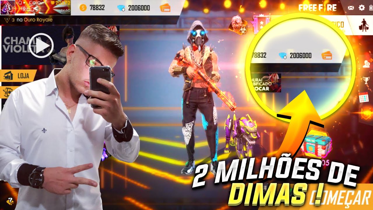 RECARREGUEI 2.000.000.00 DE DIAMANTES NO FREE FIRE