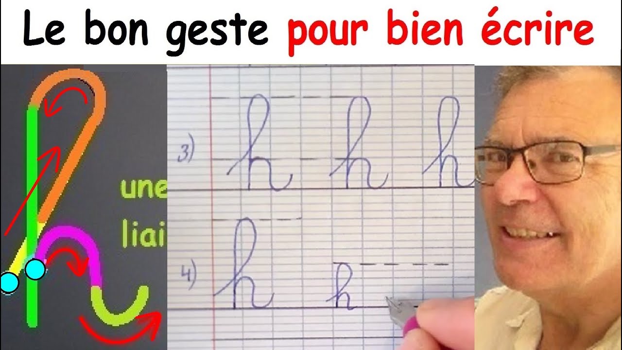 Ecriture française gs cp ce1 : Comment bien écrire la lettre h  # 8