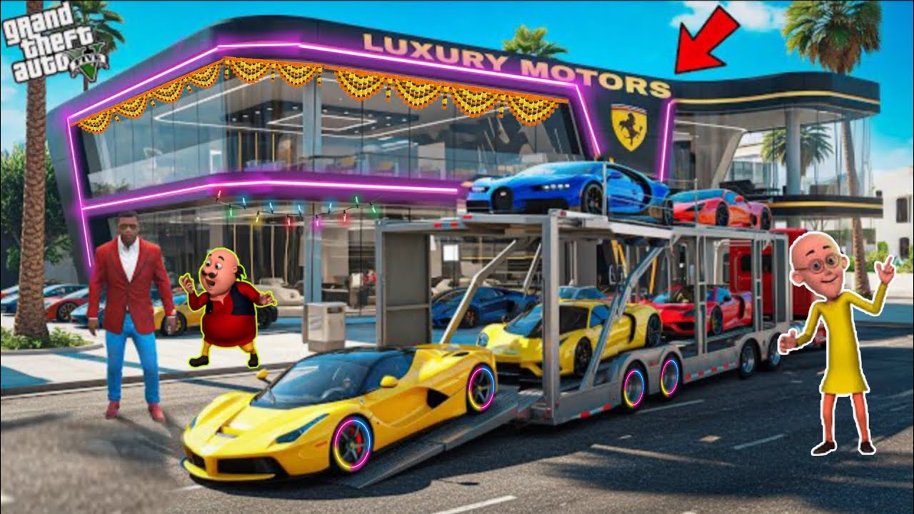MOTU PATLU AND FRANKLIN billd Showroom GTA-5 super car showroom 😱