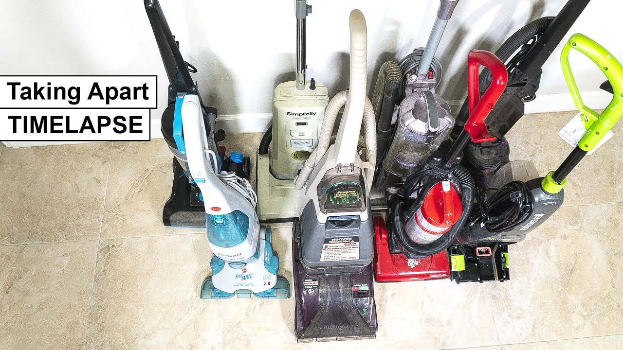 TIMELAPSE Taking Apart 8 Vacuum Cleaners - Scrapping Electronics Teardown