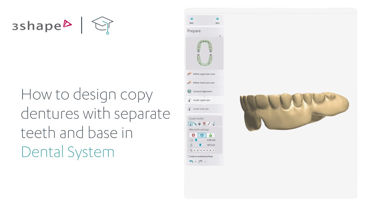 How to design copy dentures with separate teeth and base in Dental System