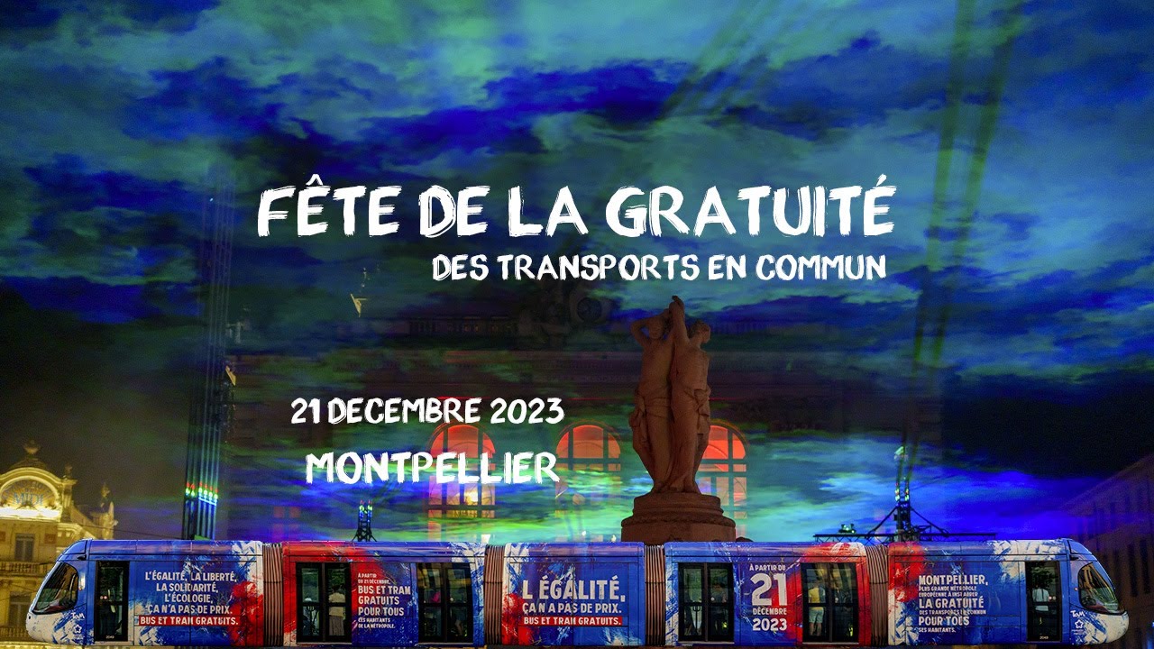 Fête de la gratuité des transports en commun dans la Métropole de Montpelier, 21 décembre 2023