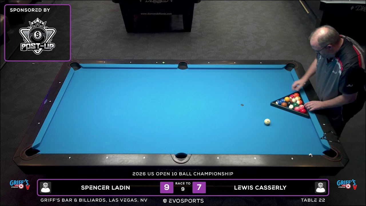 SPENCER LADIN vs LEWIS CASSERLY - GRIFF'S BAR & BILLIARDS - TABLE 22 | EvoSports