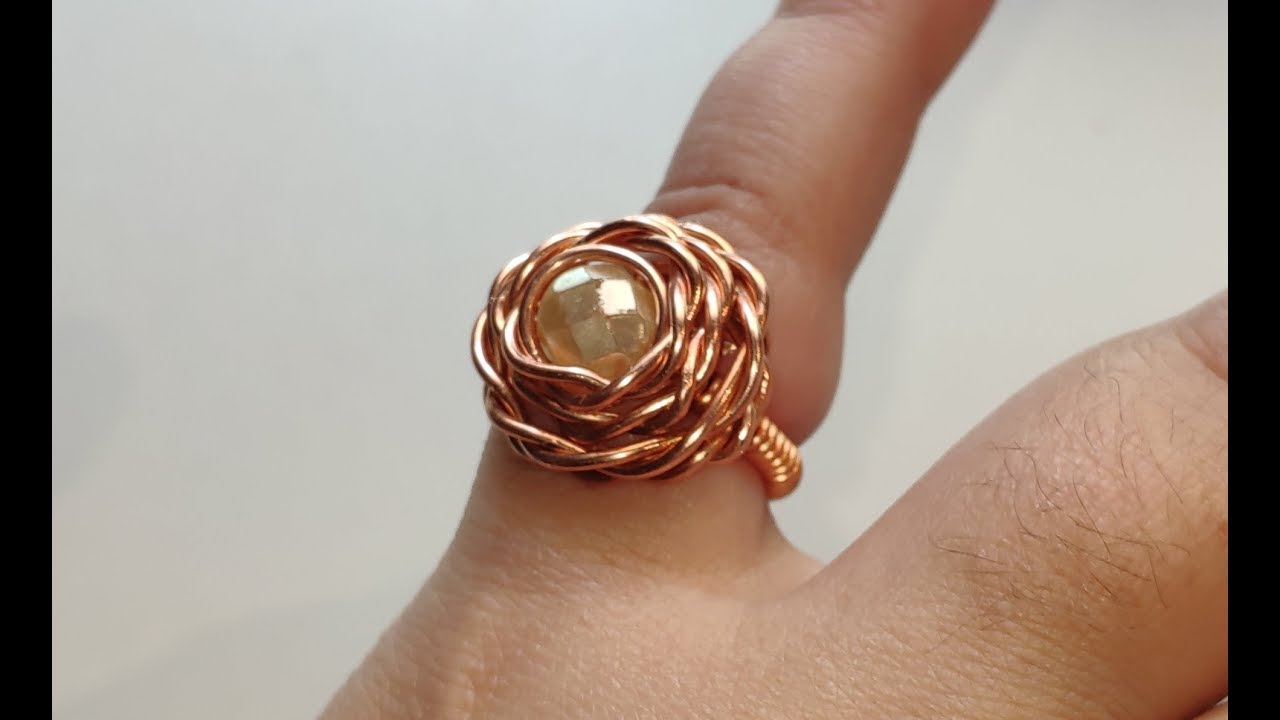 COMO HACER UN ANILLO ROSA CON UN ABALORIO-HOW TO MAKE A ROSE RING WITH A BEAD