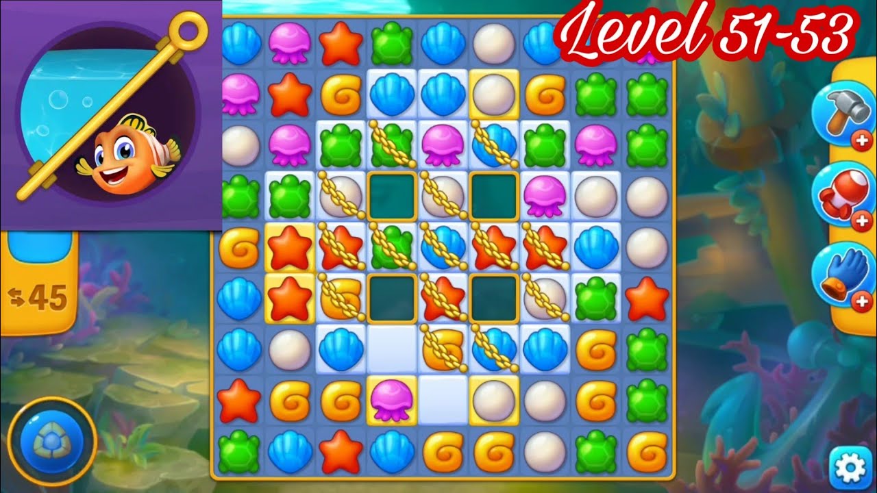 🎏Fishdom Match Puzzle_Hard Level 51,52,53 Complete🎏
