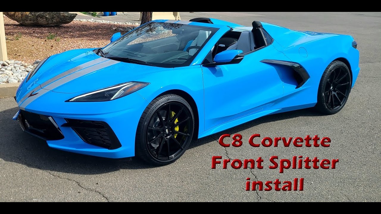 Установка переднего сплиттера/спойлера C8 Corvette