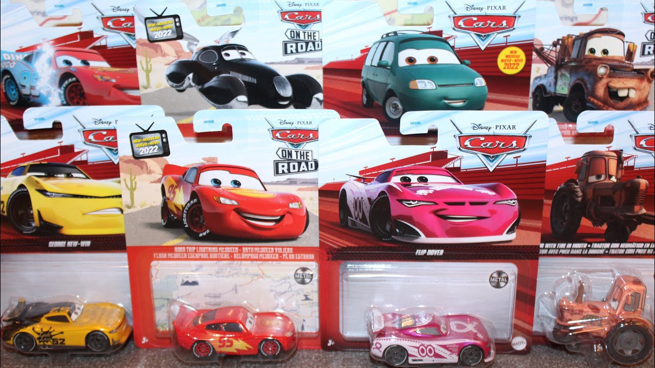 Mattel Disney Cars on Road 2022 Case K Unboxing Flip Dover Speed ​​Demon McQueen Colin George Tire