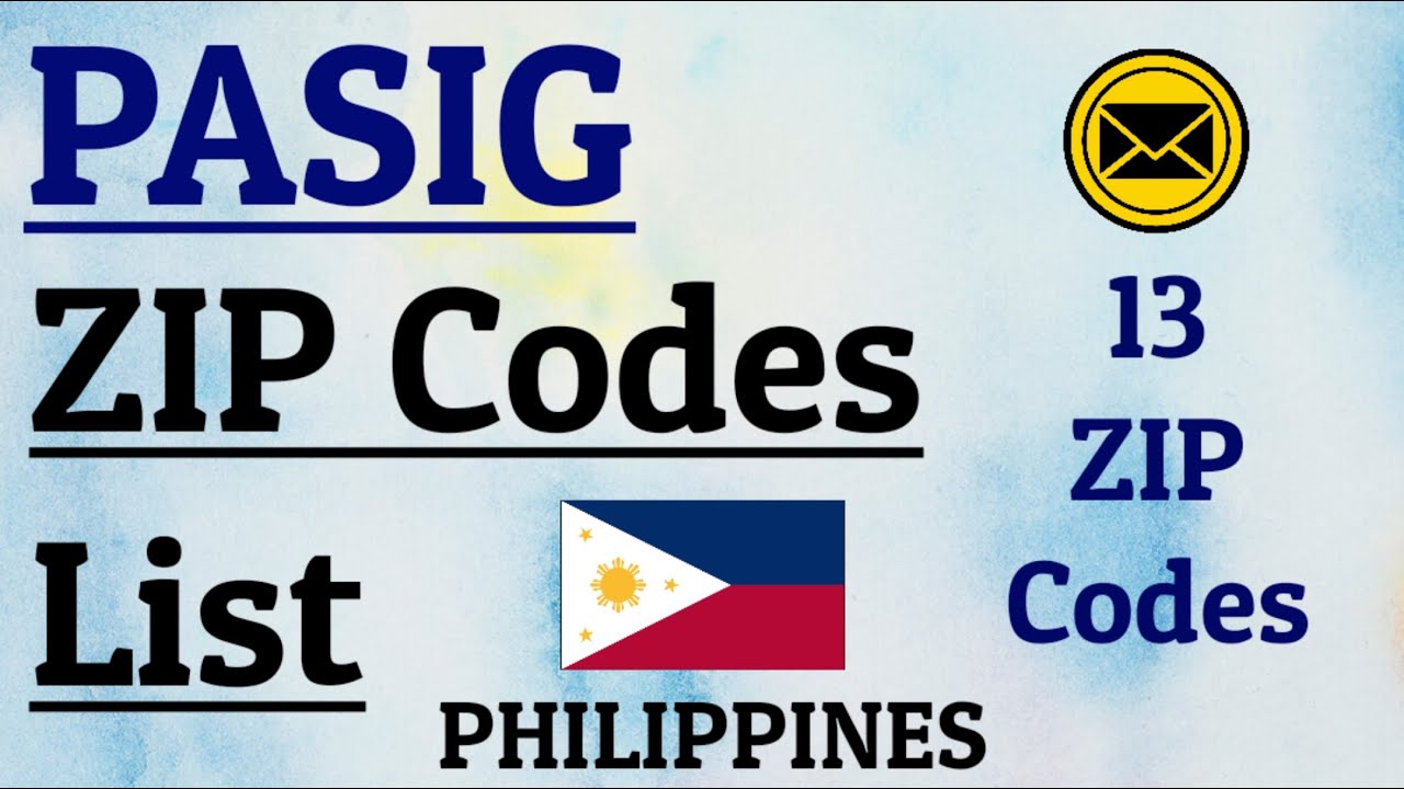 PASIG CITY ZIP Code s List || PASIG Post code s List || PHILIPPINES || 19 ZIP Codes