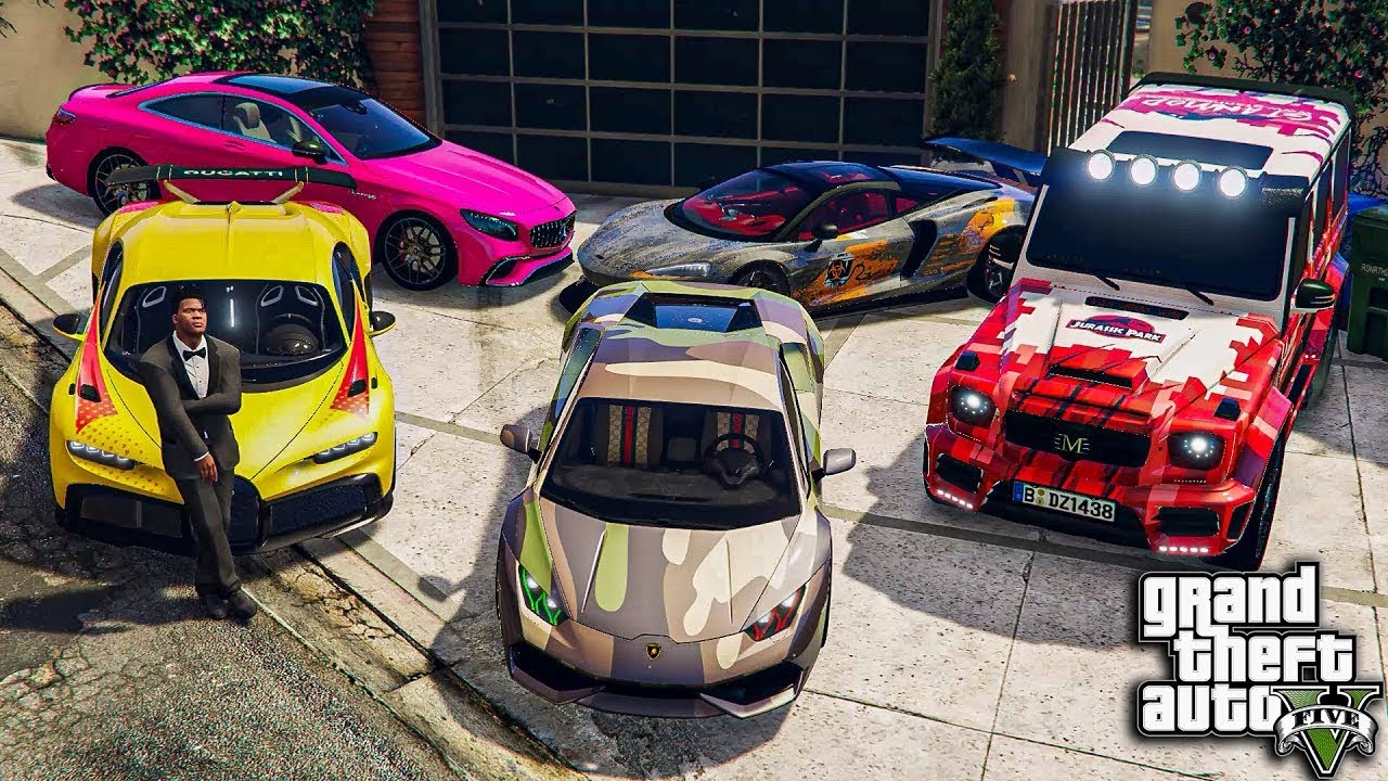 GTA 5   Stealing Luxury Modified Cars with Franklin! Real Life Cars