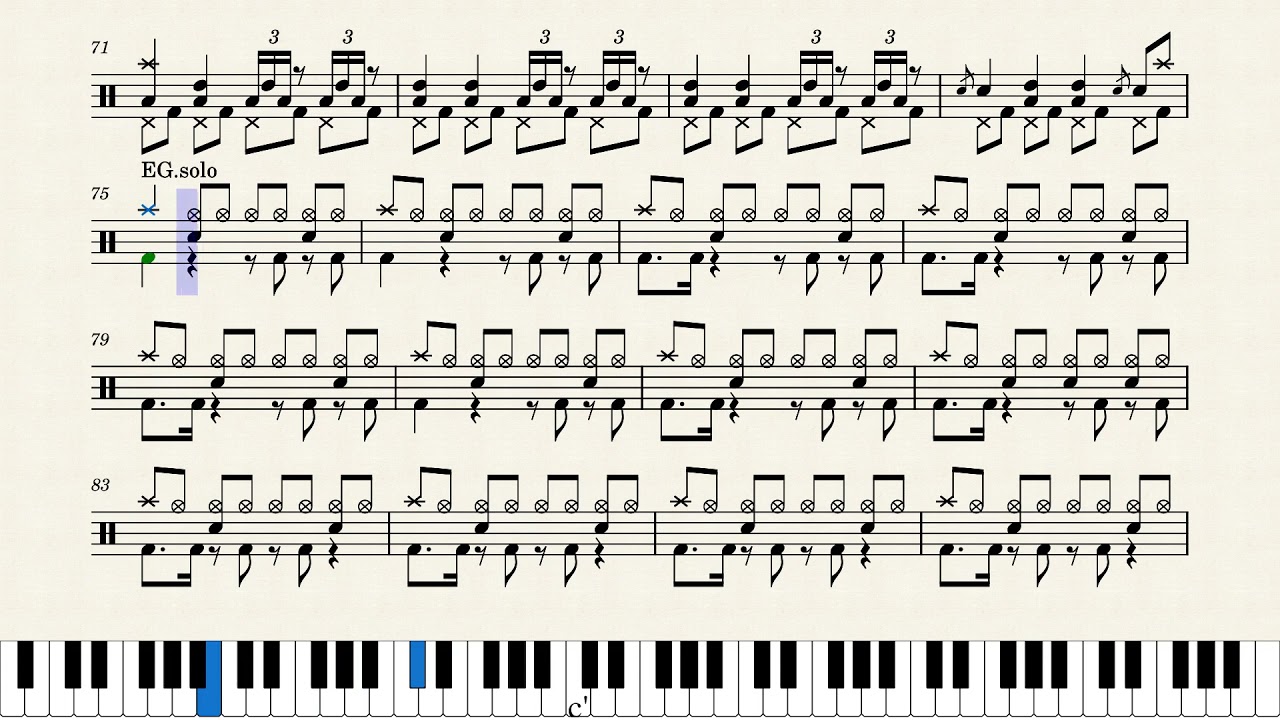 Crazy Train - Ozzy Osbourne (Drum Sheet)