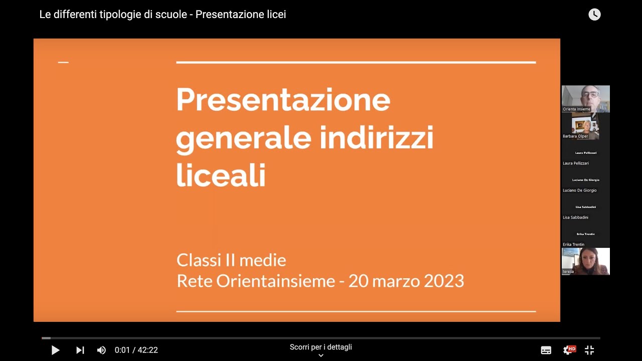 Le differenti tipologie di scuole - Presentazione licei