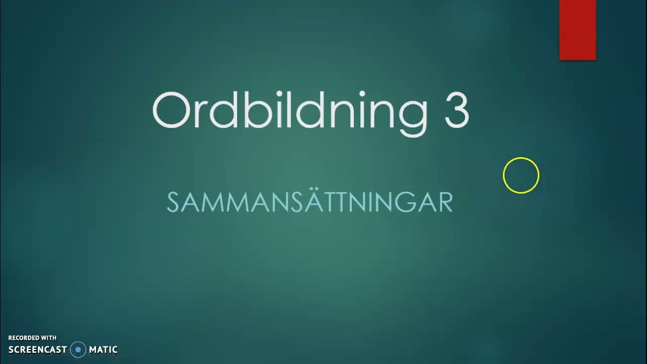 Ordbildning 3 SAMMANSÄTTNINGAR Sammansatta substantiv m adjektiv, verb och preposition.
