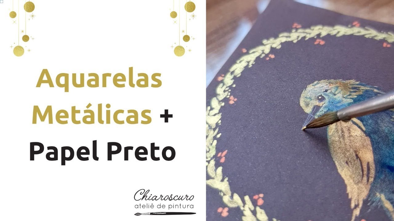 AQUARELA METÁLICA + PAPEL PRETO