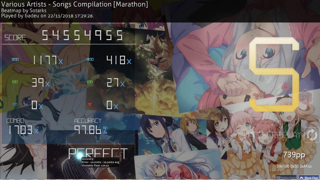 osu! | badeu | Various Artists - Songs Compilation [Marathon] +DT 97.86% FC 739pp