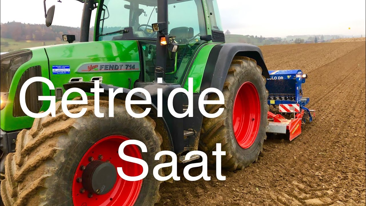 Mit Fendt 714 u.Fiona Sämaschine Winterweizen Saat