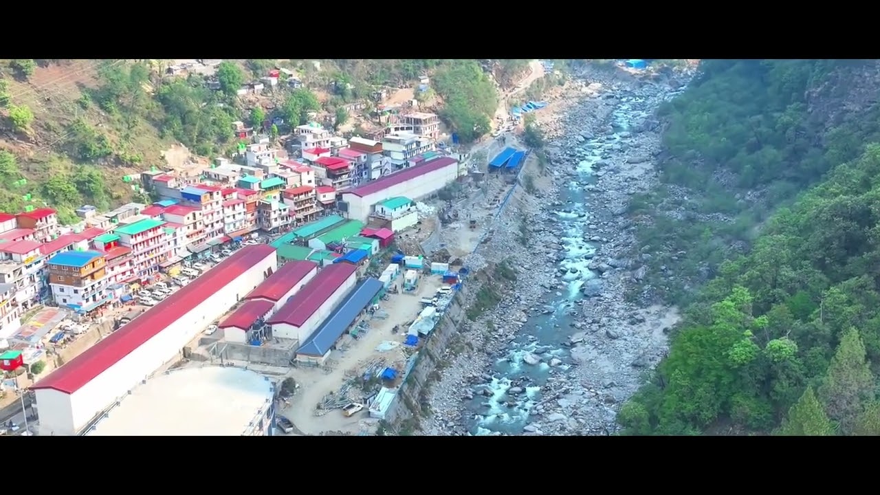 Sonprayag Bus stand Parking Drone View.{Way to Baba Kedarnath}