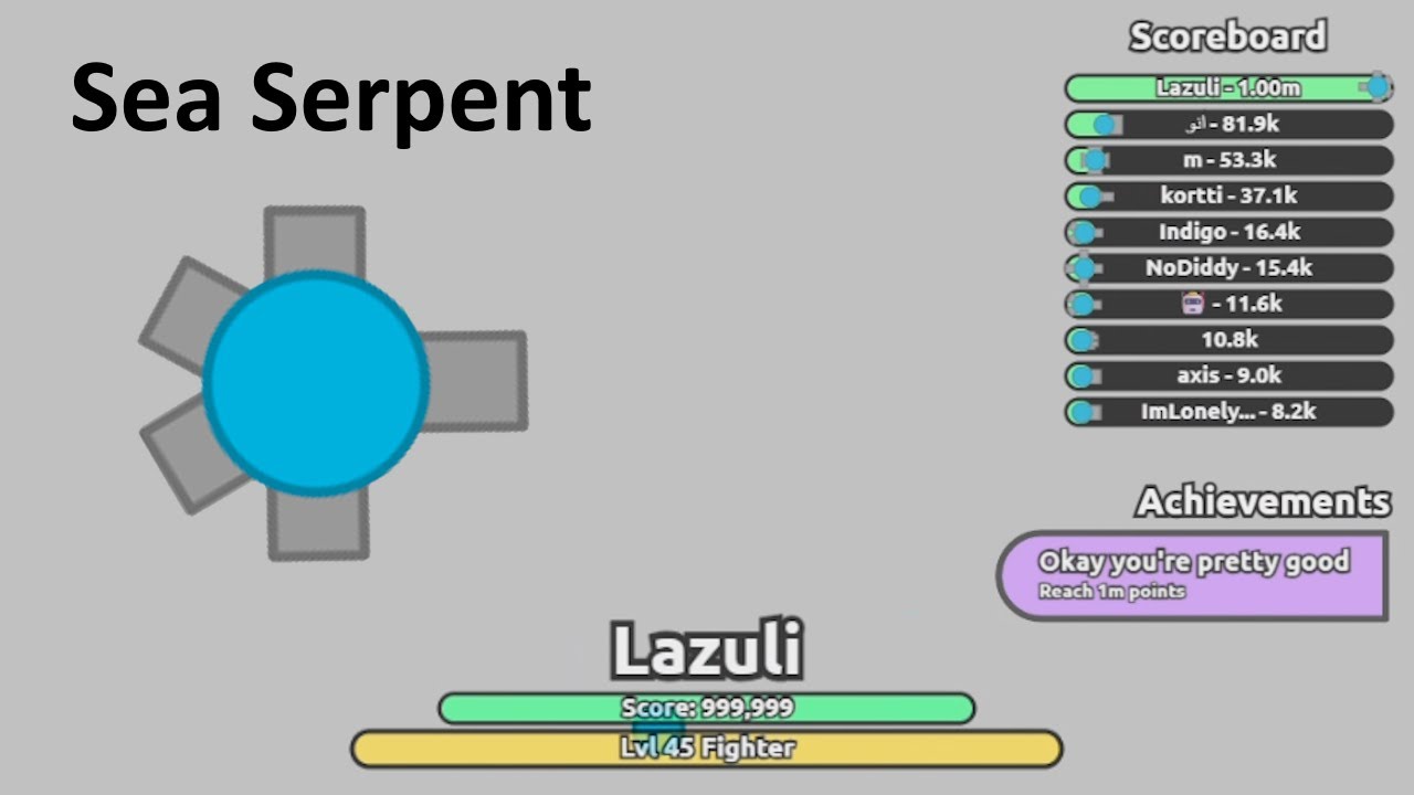 Diep.io | Sea Serpent Fighter FFA 1 Million Score