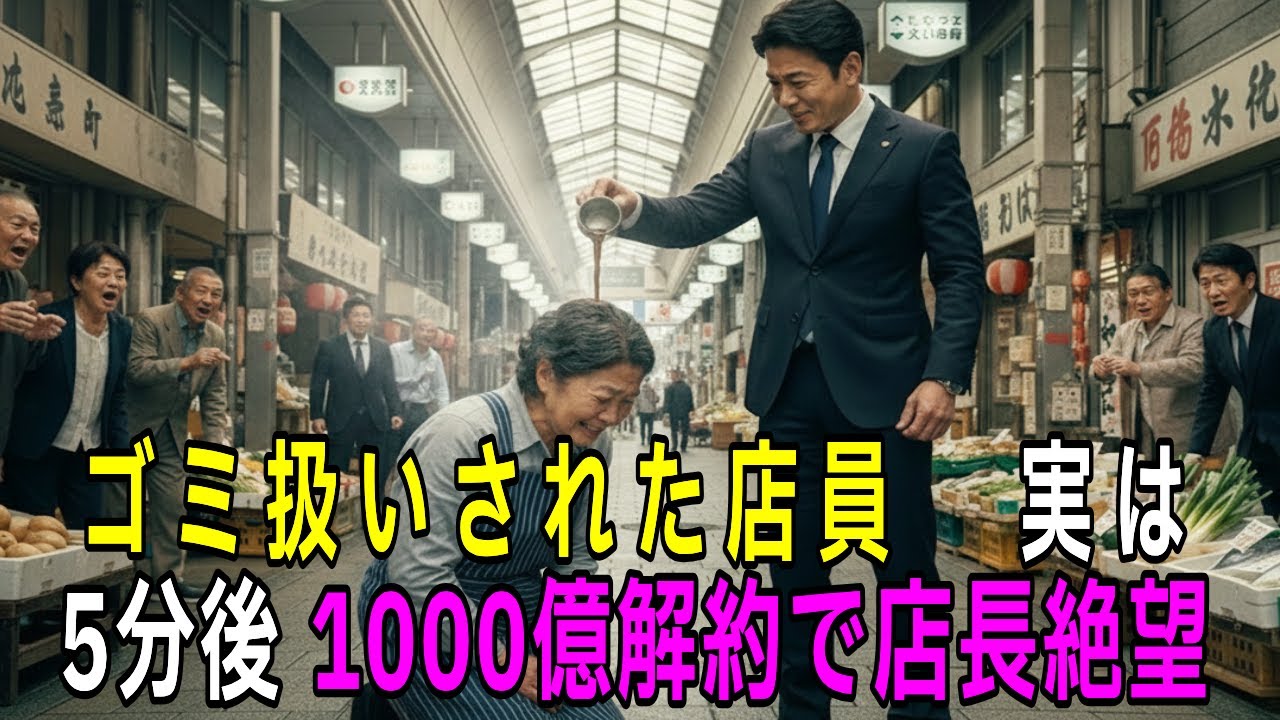 【シニア】老舗店の店員に茶をかけた傲慢店長、直後1000億の出資解除で廃業【スカッと】