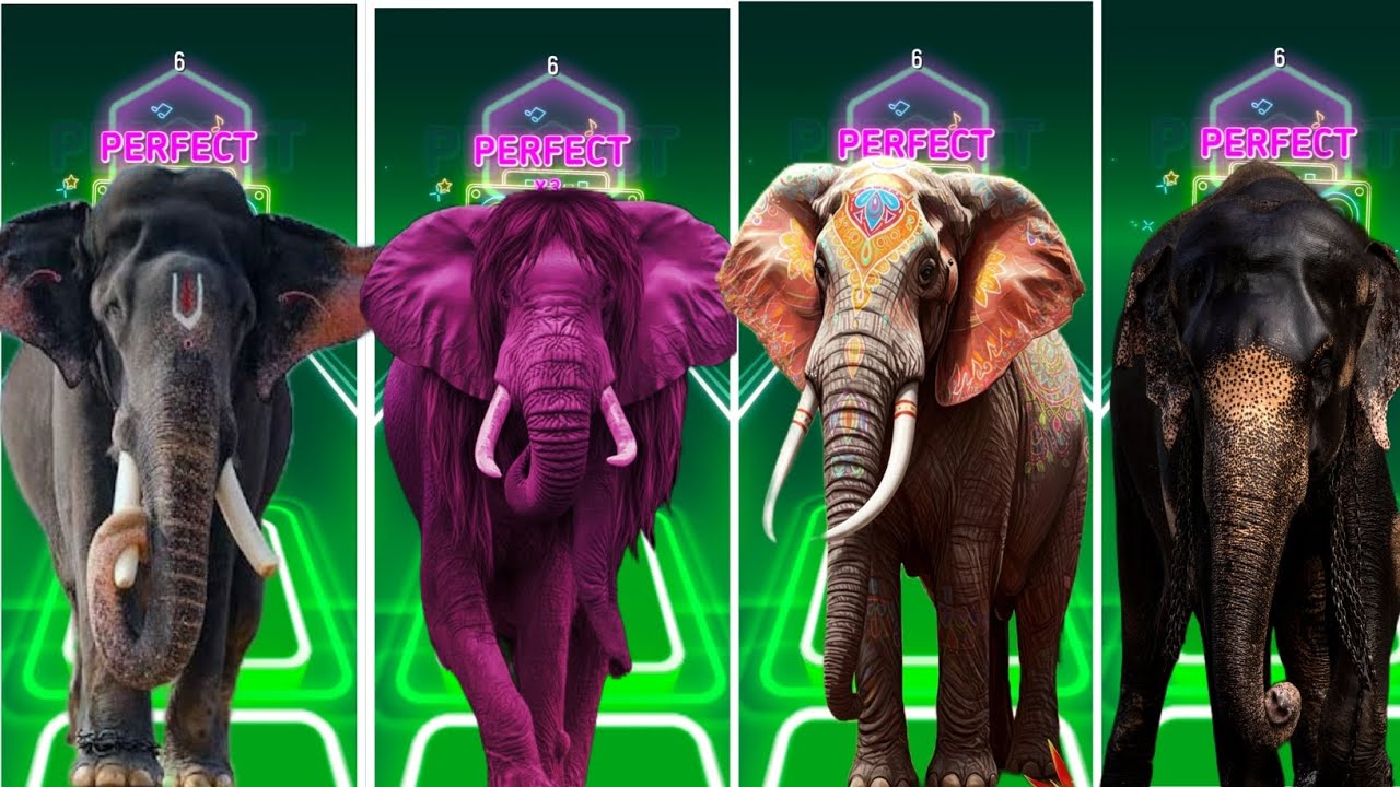 Tiles Hop - Elephant 🆚 Mammoth 🆚 Funny Elephant 🆚 Elephant 🎶 Tiles Hop EDM Rush