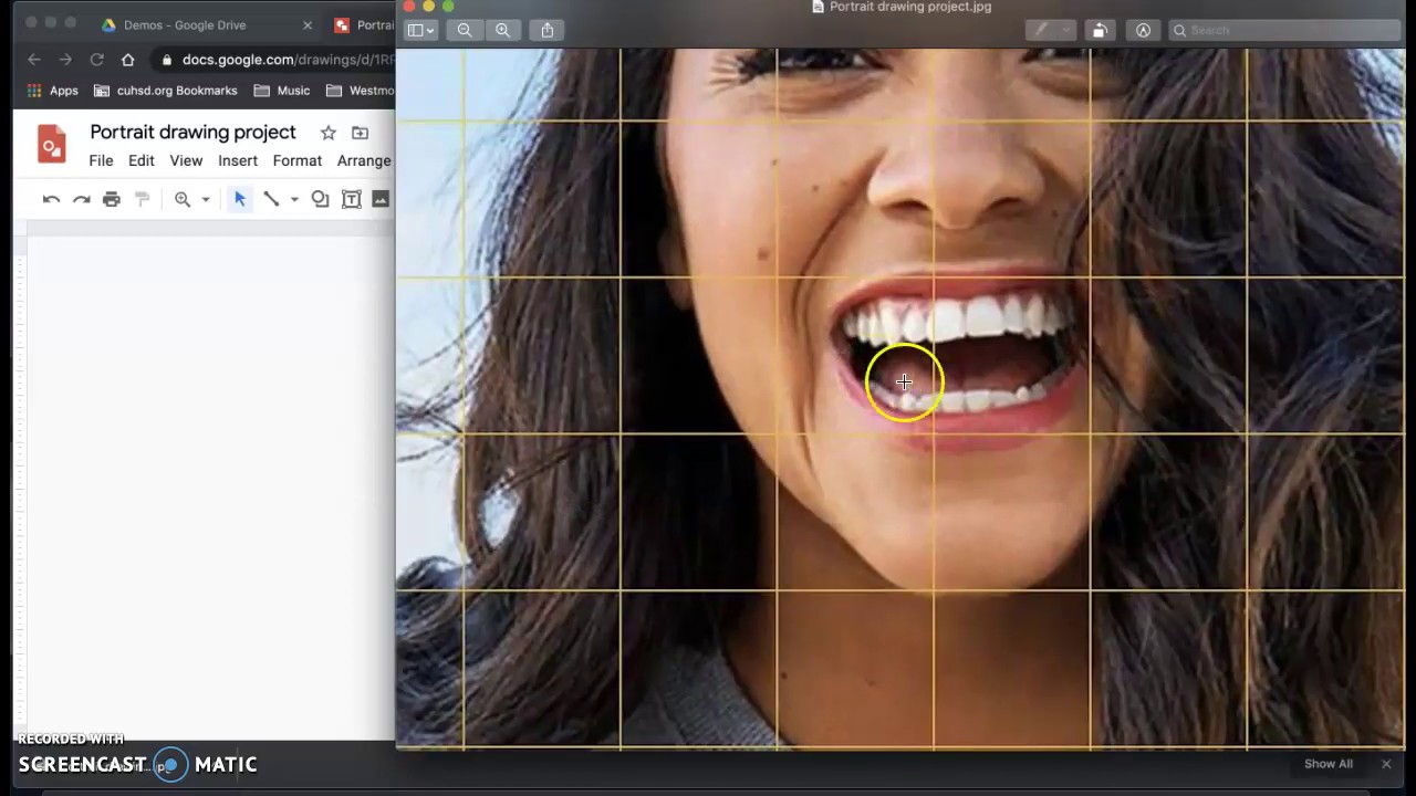 How to create a grid on a photo in Google Drawings
