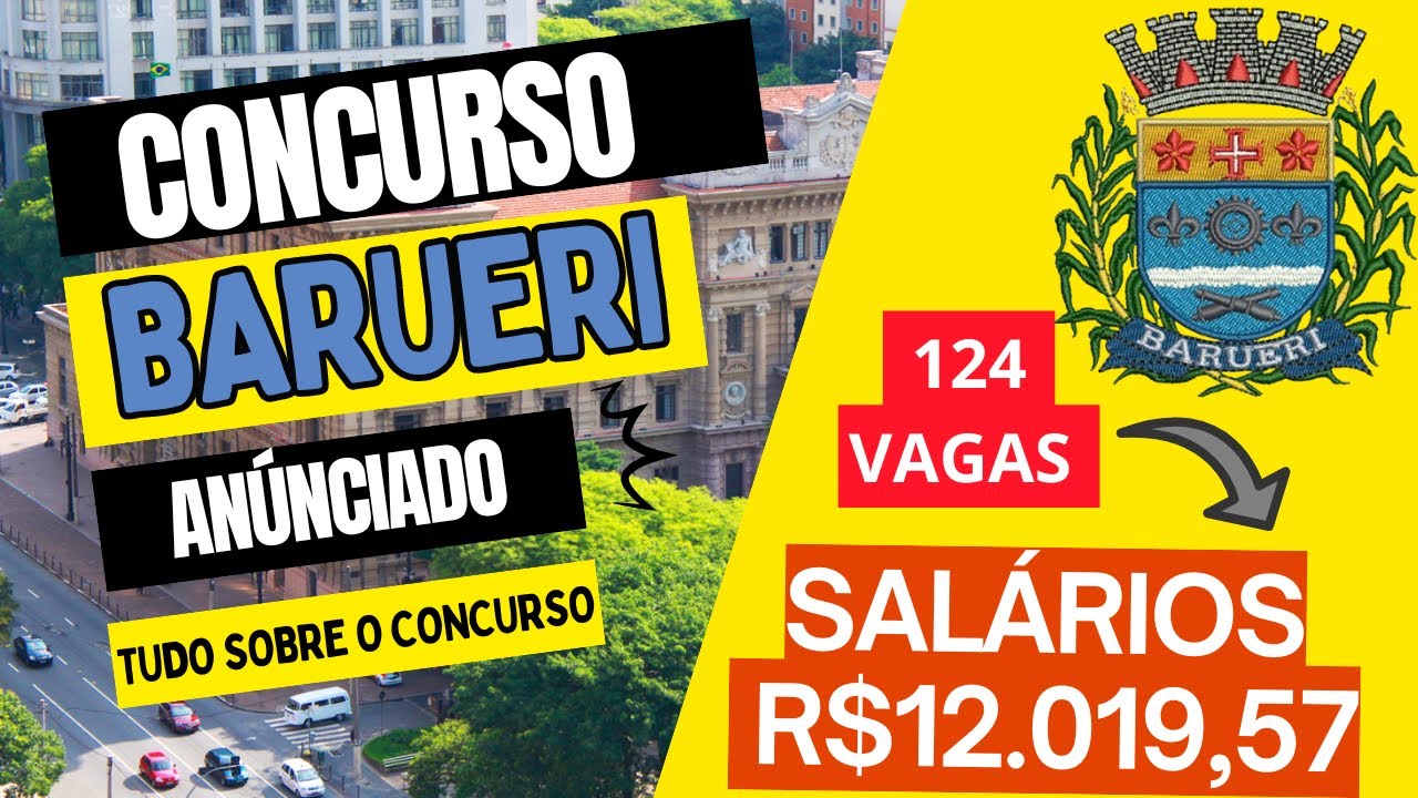 Concurso Prefeitura de Barueri 2026: Edital Aberto com 124 Vagas e Salários de até R$ 12 mil