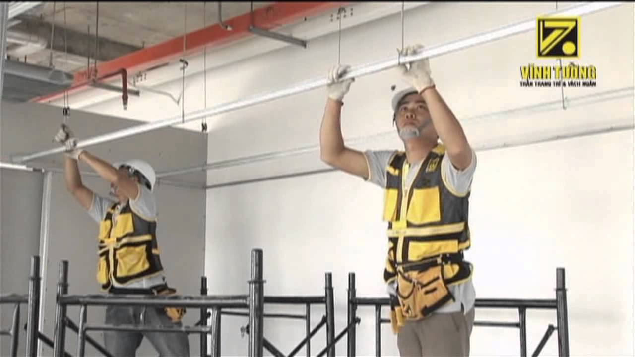 Thi công trần thạch cao bằng hệ khung trần chìm Vĩnh Tường ALPHA (2012 - cũ)
