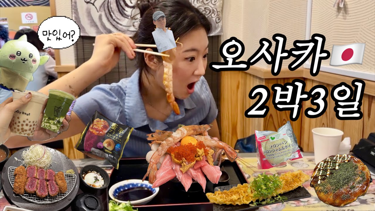 한싱🇰🇷🇸🇬롱디커플의 2박3일 오사카 무계획 여행 | 쿠지 통털이·가챠·먹방🍡 현지인만 가는 수산시장🐟 | 