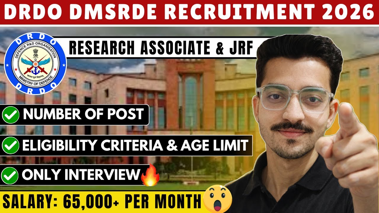 DRDO Recruitment 2026 | DRDO Research Associate Vacancy 2026 | DRDO JRF Notification 2026 Out