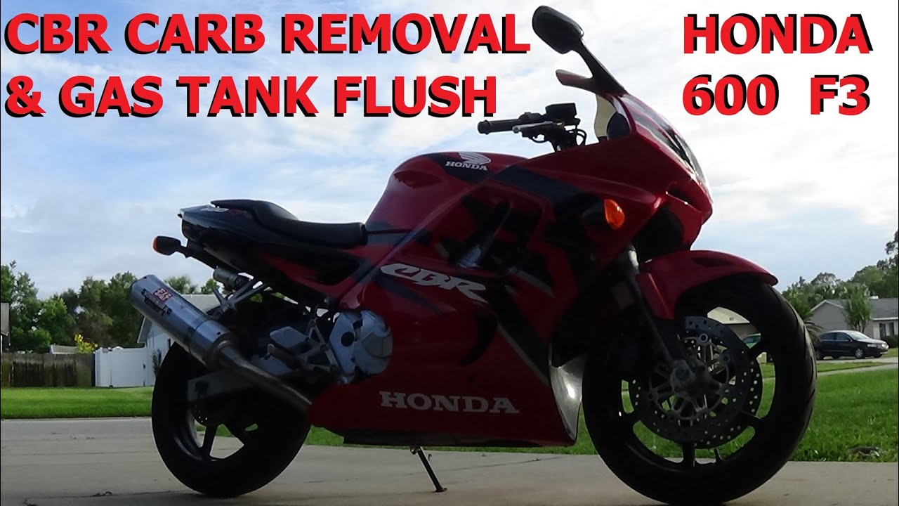 Снятие карбюратора HONDA CBR 1998 года и удаление ржавого бензобака (чистка)